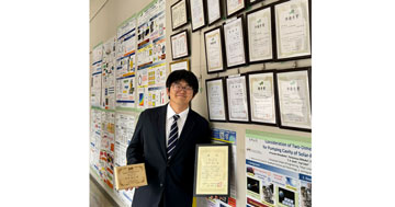 工学部機械工学科の宇井翔太さんが日本設計工学会の「武藤栄次賞優秀学生賞」を受賞