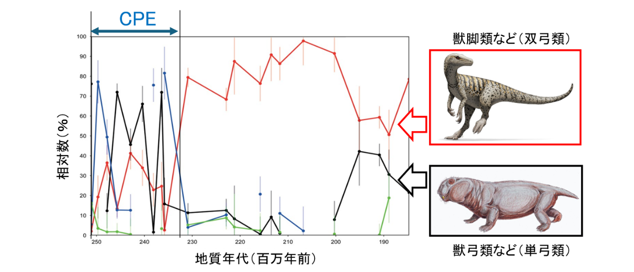 初期獣脚類はCPE直後に急拡大