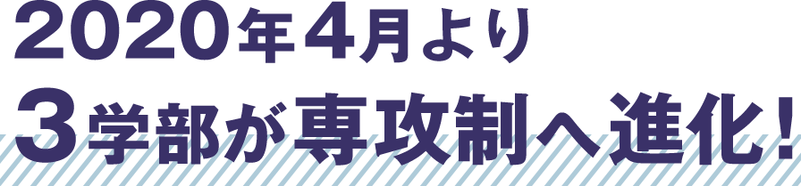 2020年4月より 3学部が専攻制へ進化！