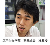 応用生物学部 秋元卓央 准教授
