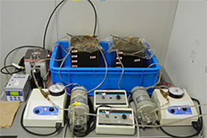 膜分離活性汚泥法による排水処理の実験装置